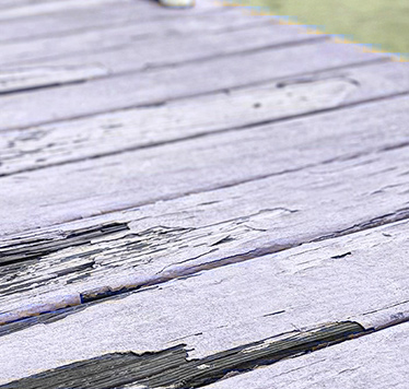 Splintered lumber of a dock