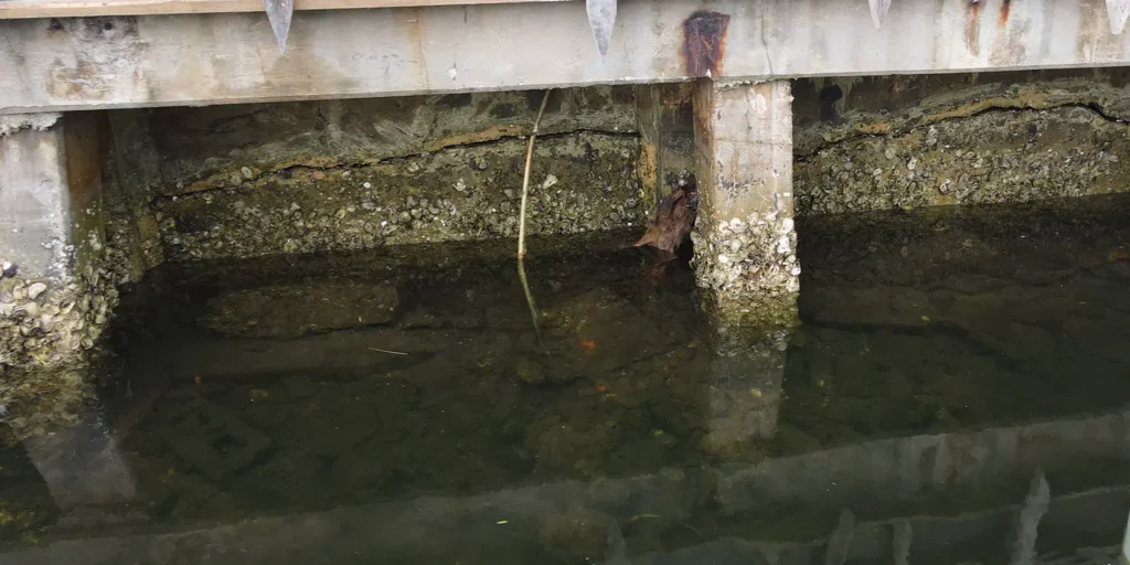 damaged seawall