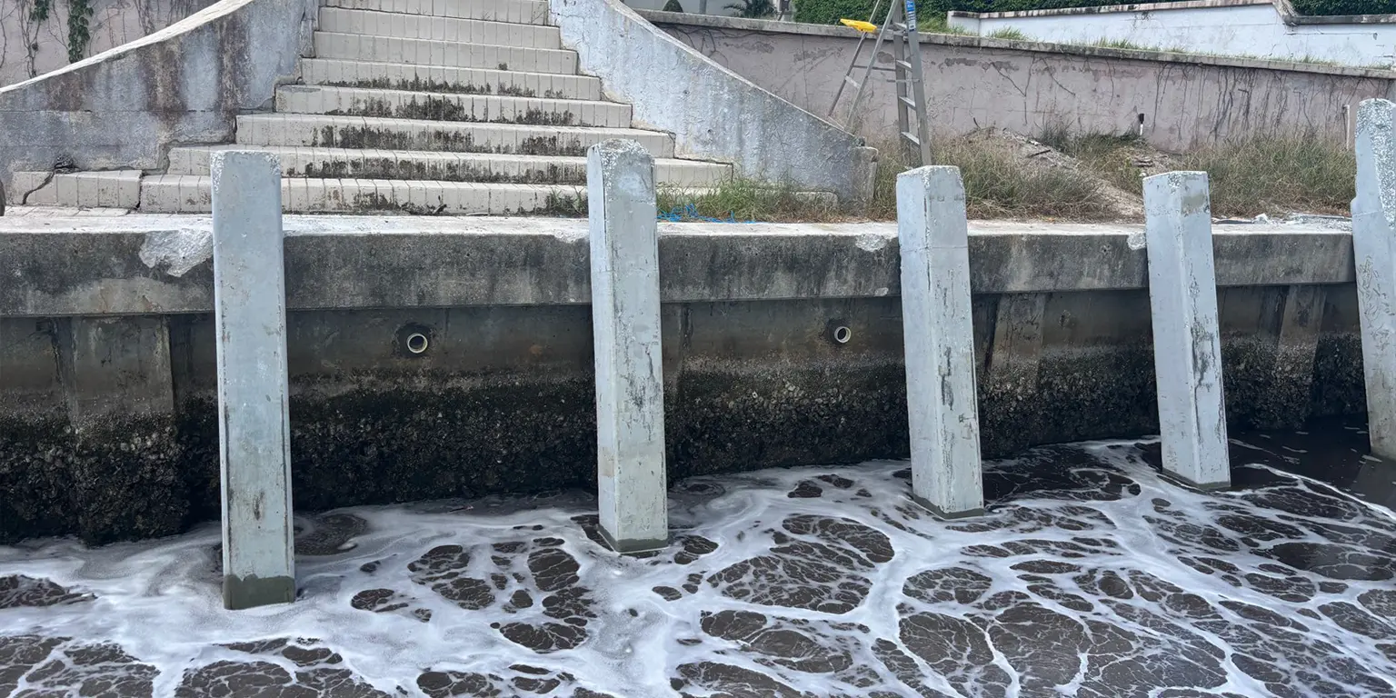 Seawall Support beneath the surface