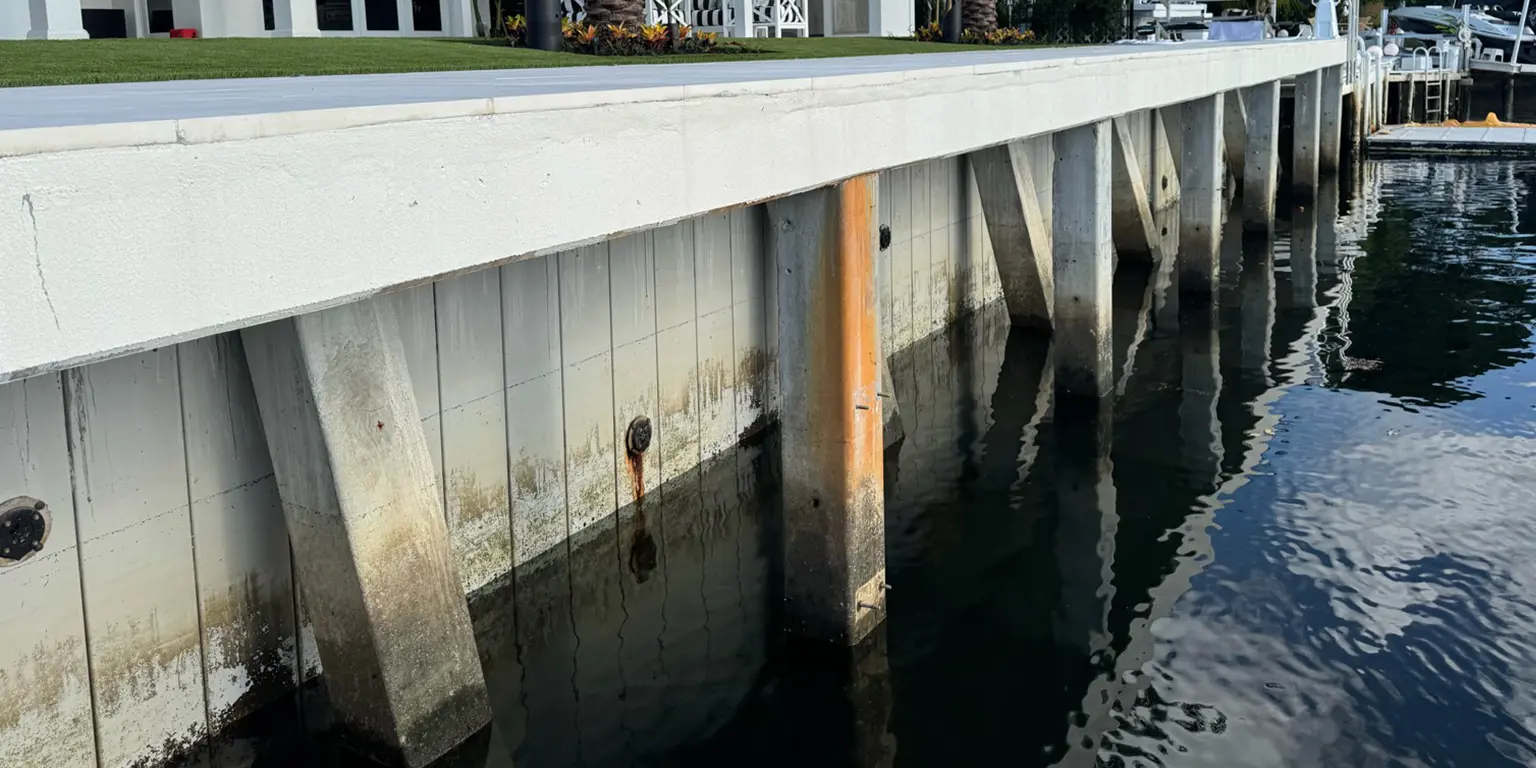 Waterfront retaining wall system with drainage planning by The Dock Experts