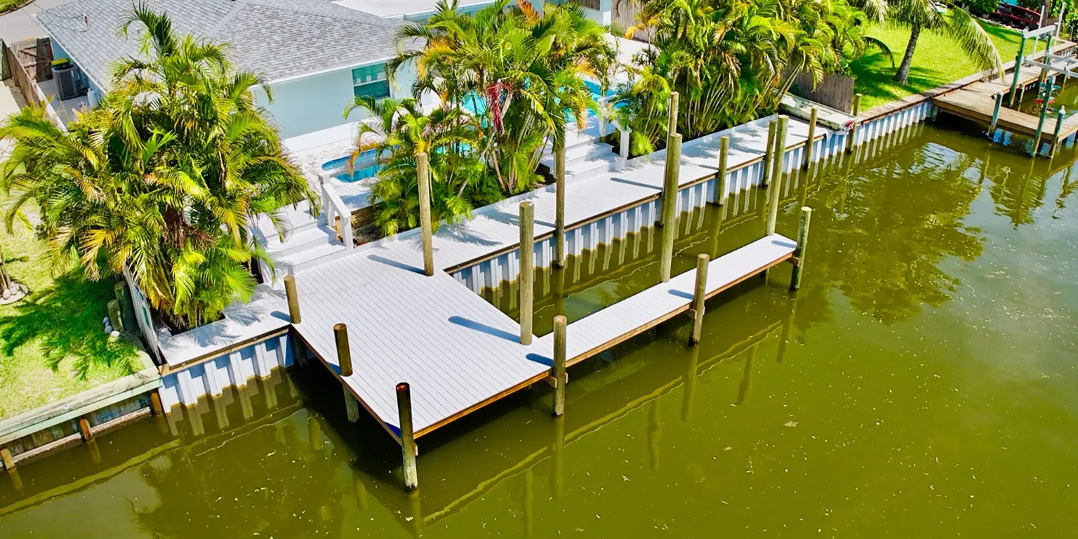 Retaining wall and dock construction
